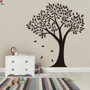 

Cartoon Big Tree Wall Sticker Baby Nursery Living Room Large Tree Leaf Branch Christmas Gift Wall Decal Bedroom Kids Room Vinyl