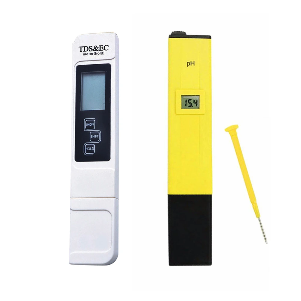 [2Pcs] 1pc LCD Digital PH Tester PH Meter+1pc TDS PH EC Test Water PPM