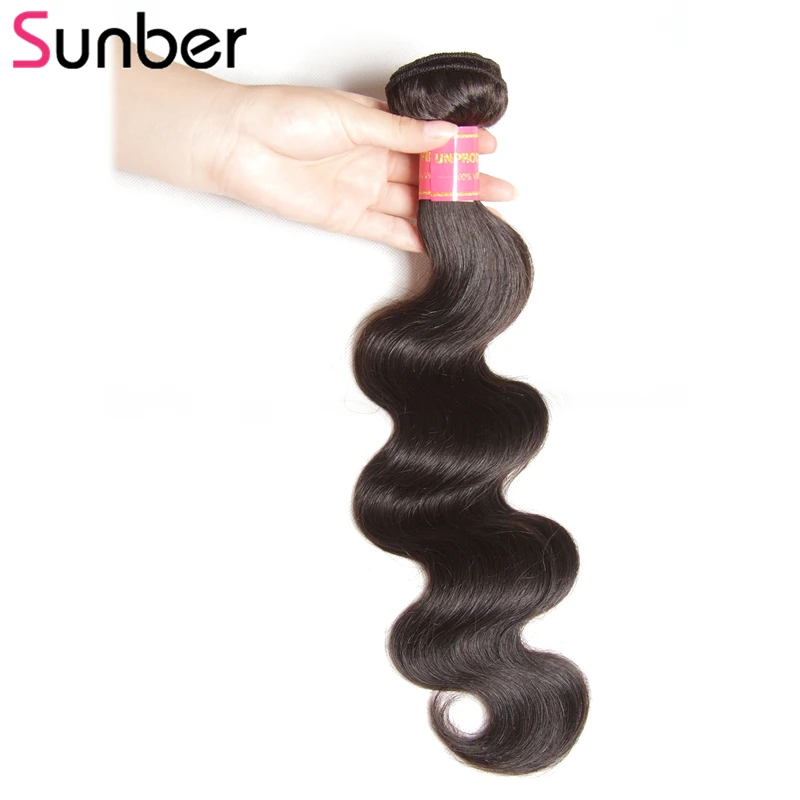 

Sunber Remy Hair 1 Bundle Peruvian Body Wave Human Hair Weaving 8-30 Inch Natural Black Can Be Mixed Length Free Shipping