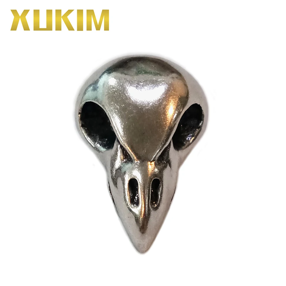 

Xukim Jewelry Silver & Rhodium Plated 316 Stainless Steel Hip Hop Punk Animal Shaped Bird Skull Pendant Necklace