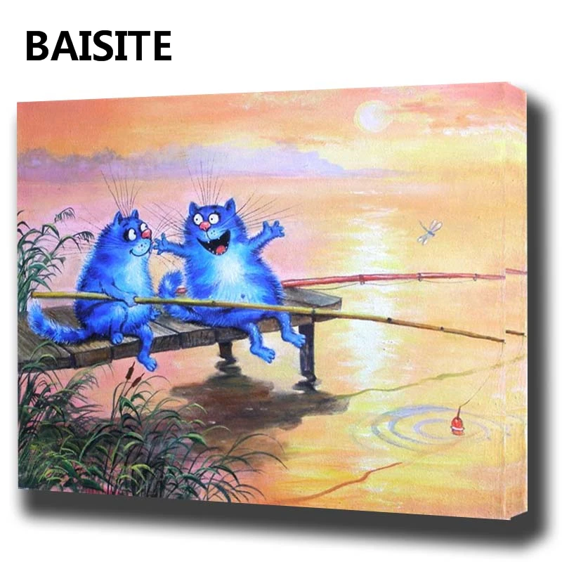 Картина маслом по номерам BAISITE сделай сам на холсте с животными для гостиной