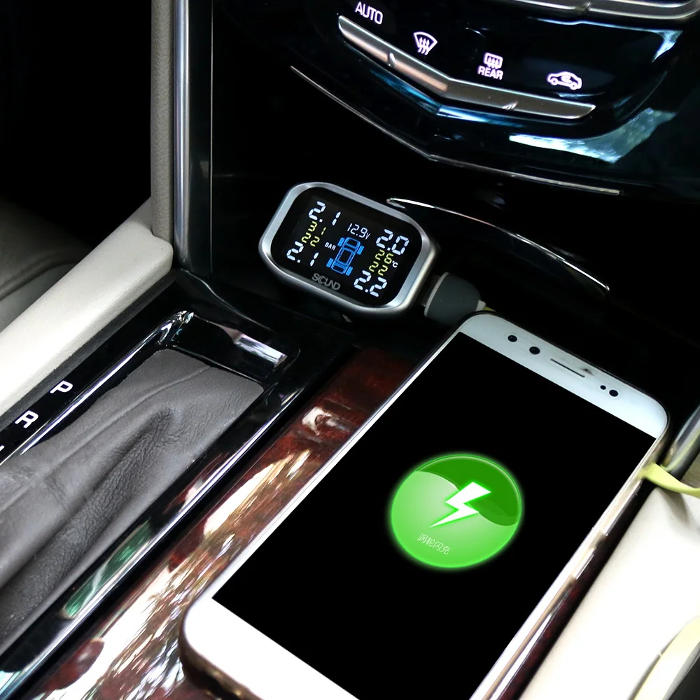Умная Автомобильная TPMS система контроля давления в шинах солнечная зарядка