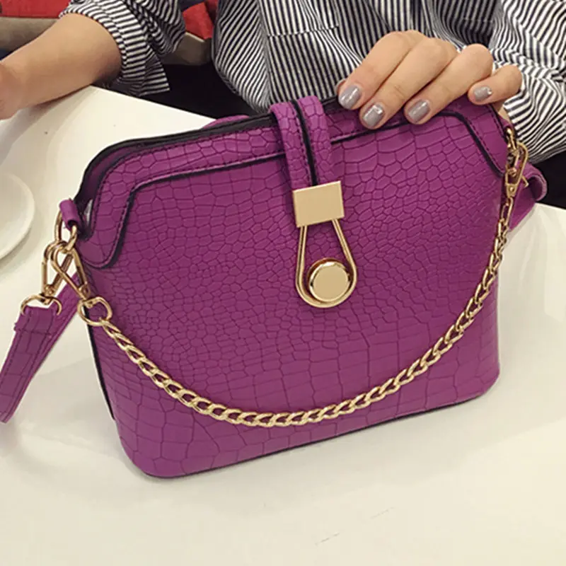 Vintage Crocodile PU Leather Women Bag Chain Strap Top-handle Bags Small Fashion Crossbody Bag