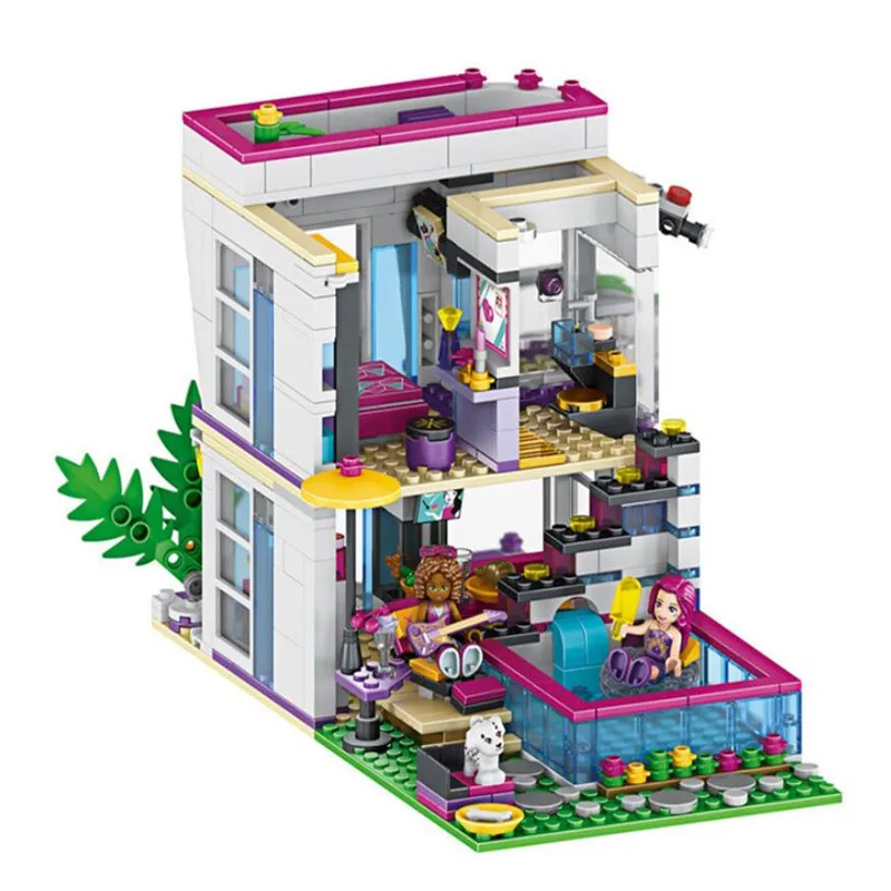 Pаспродажа 644 шт. Ливи поп звезды Дом Конструкторы совместимост 41135 Emma Mia 3D фигурки из блоков, игрушки 10498