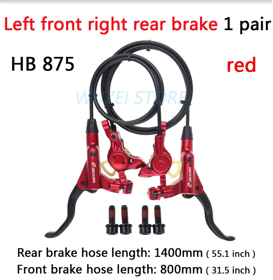 ZOOM HB-875 Тормоз mtb велосипед гидравлический тормоз 800/1400 мм горный велосипед масло давление дисковый тормоз набор передние и задние части велосипеда
