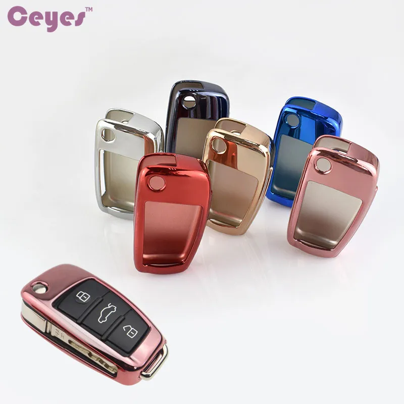 Ceyes Car Key Styling Cover Soft TPU Fob Case For Audi C6 A7 A8 R8 A1 A3 A4 A5 Q7 A6 C5 Cars Holder Shell Auto Protection | Автомобили и