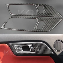 2x углеродного волокна салона дверные ручки дверные чаша рамка Стикеры декор для Ford Mustang