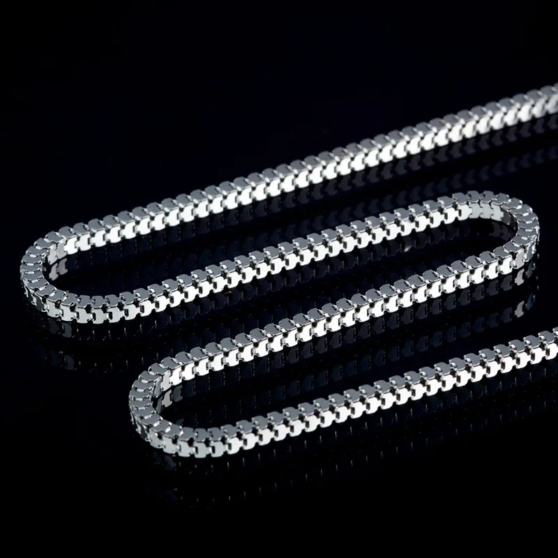 1,6 мм твердое цепочка из серебра 925, квадратное ожерелье в виде змеи из стерлингового серебра, колье