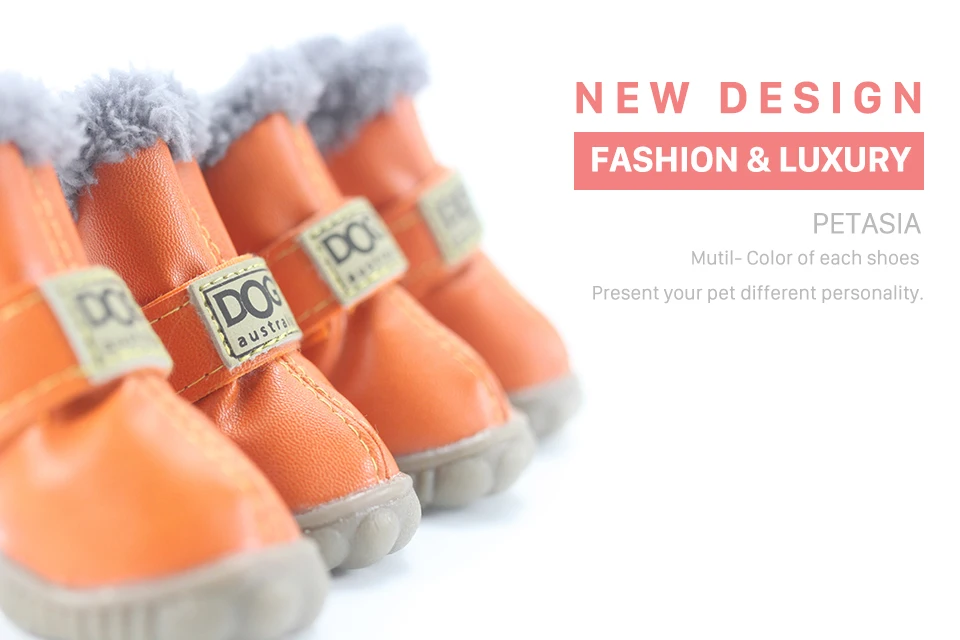 PETASIA Pet Dog Shoes Winter 4pcs set Small Medium Dogs Boots Cotton Waterproof Anti Slip XS XL Shoes for Pet Product ChiHuaHua select_960px details Luxury and Fashion design good 2