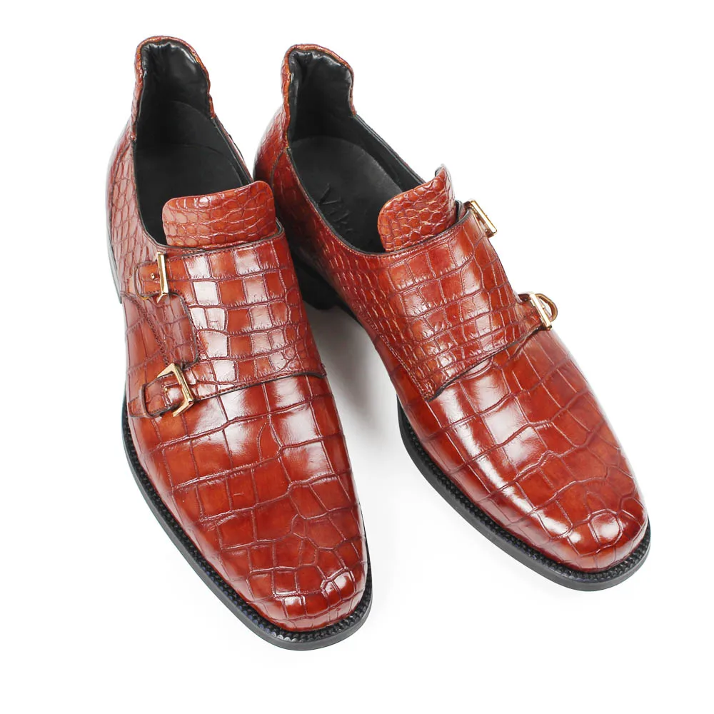 Vikeduo/ г.; дизайнерские модные роскошные свадебные Брендовые мужские туфли ручной работы; мужские официальные модельные туфли из натуральной кожи под крокодиловую кожу