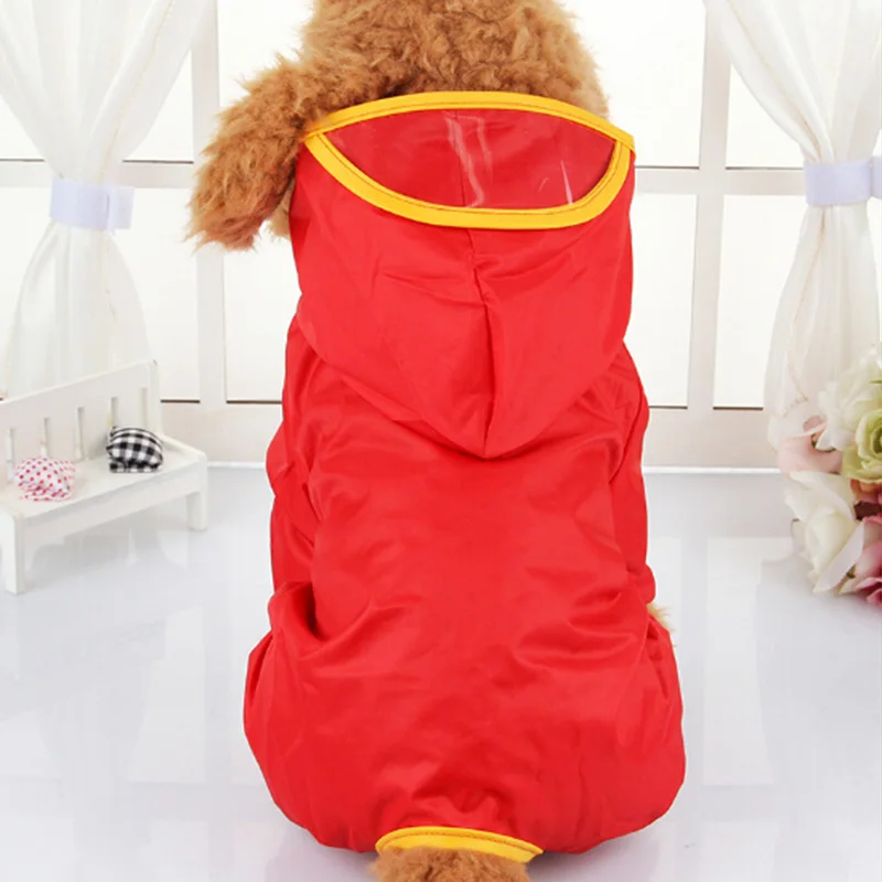 Толстовка милая собака Дождевик куртка водостойкая одежда Slicker комбинезон одежда для домашних животных товары для собак аксессуары пальто - Цвет: red