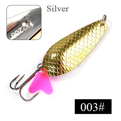 24 42G Gold Metal Spinner Spoon Bait Fishing Lure Double Wobblers For