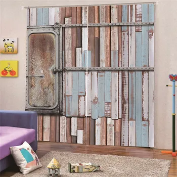 

3D Digital Print Rust door Blackout Curtains For Living room High bedroom Modern for kitchen Customized Home Decor Draps AP18