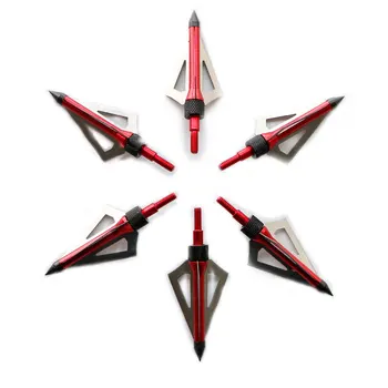 

6pcs/lot 100grain Stainless Steel 3 Blade Broadheads Target Shooting Hunting Arrow Head Outdoor Arrowhead Crossbow Tips
