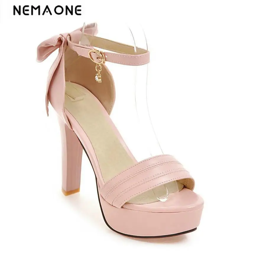 

2018 New women sandals ankle strap high heels sandals party dress shoes woman large size 34-43