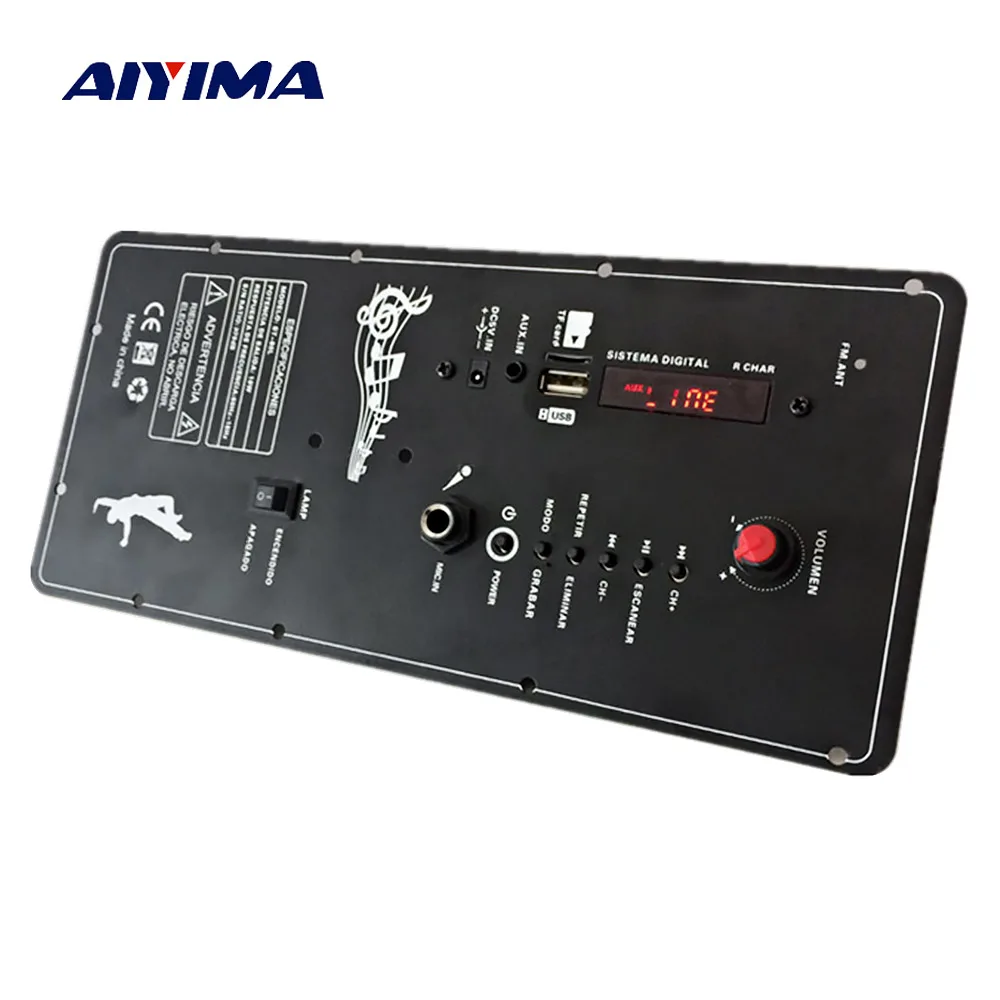 

Aiyima 150W Subwoofer Amplifier Board Karaoke Bluetooth Amplifiers Square Dance Speaker Support AUX TF Card U Disk Recording