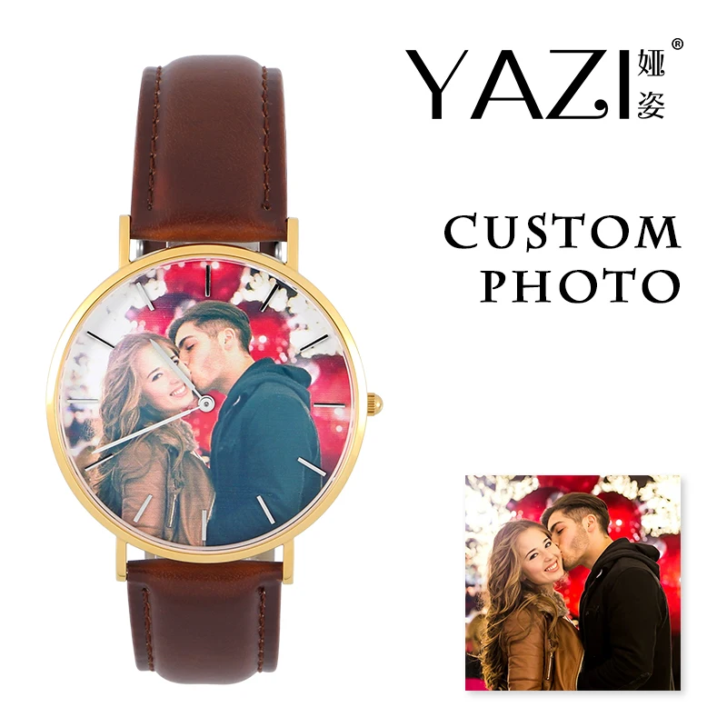 

YAZI DIY Wrist Watch Print with Client's Picture Custom Photo Watch Personalized Lucky Logo Quartz Watch For Souvenir And Gift