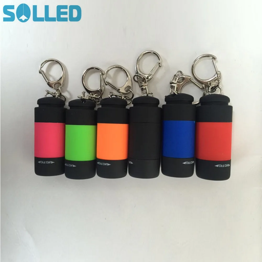 SOLLED портативный мини брелок USB Перезаряжаемый Карманный фонарик лампа IP67