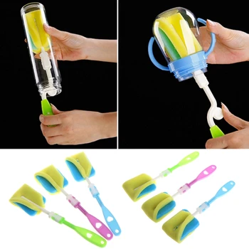 

Hot New 4 Pcs/set Sponge Brush Baby Bottle Cup Glass Pacifier Washing Clean Cleaner Tool for Baby Care High Quality