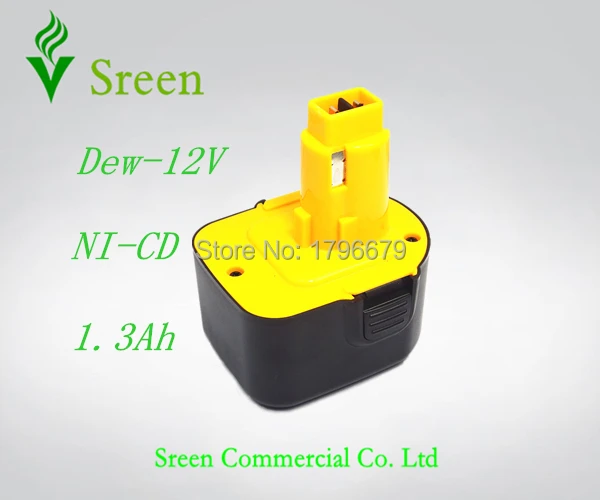 Spare NI CD 1300mAh Rechargeable Power Tool Battery Pack Replacement for Dewalt 12V DW9071 DW9072 DW
