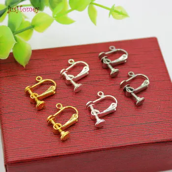 

set of 30pcs Adjustable brass Screwback Clip-On Earrings silver and gold tone Clip On Screw Back Earring Findings mixed colors
