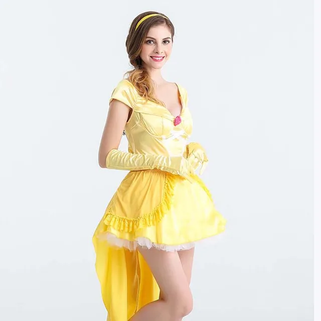 2016 Halloween Costumes For Women Cosplay Yellow princess Costumes