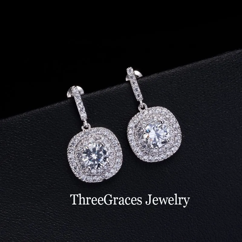 Lovely-Design-Micro-Pave-White-Gold-Plated-Ruby-Red-Cubic-Zirconia-Diamond-Round-Drop-Halo-Earrings