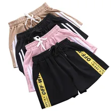 Gowyimmes, новинка, летние, большие размеры, для девушек, одноцветные, с галстуком, шорты, широкие, весенние, женские шорты, для девушек, с эластичной резинкой на талии, шорты,, PD033