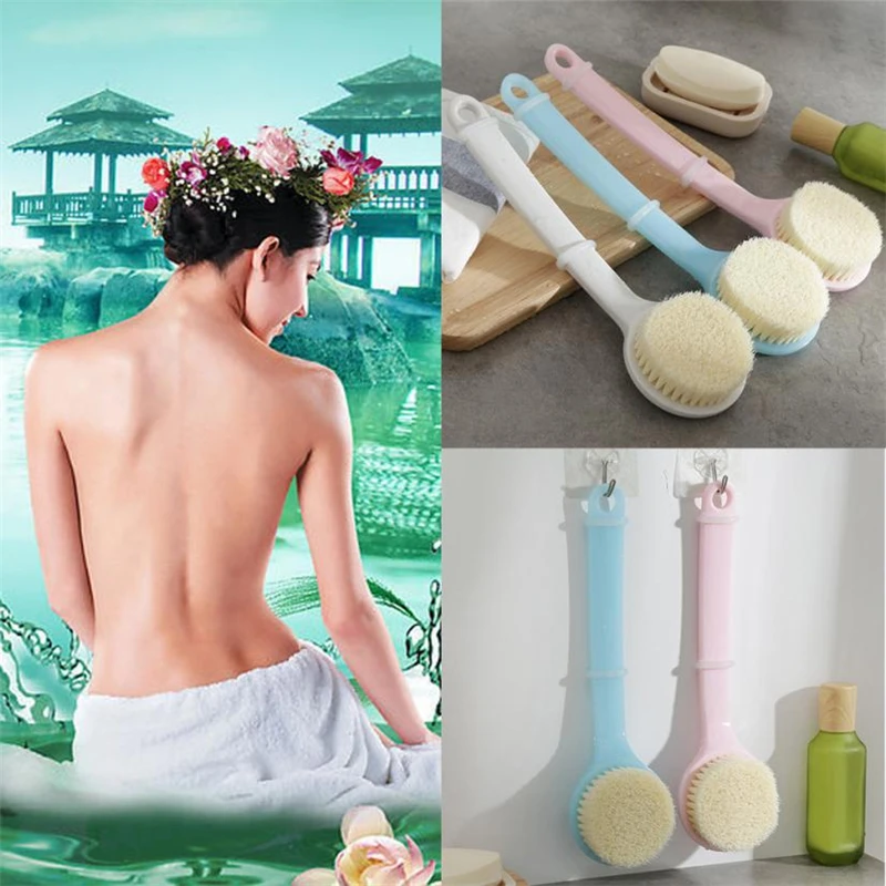 2018 New Practical Long Handle Ultra Soft Bath Shower Brush Skin Massage Back Rubbing Brush hot sale C0328#30                   14