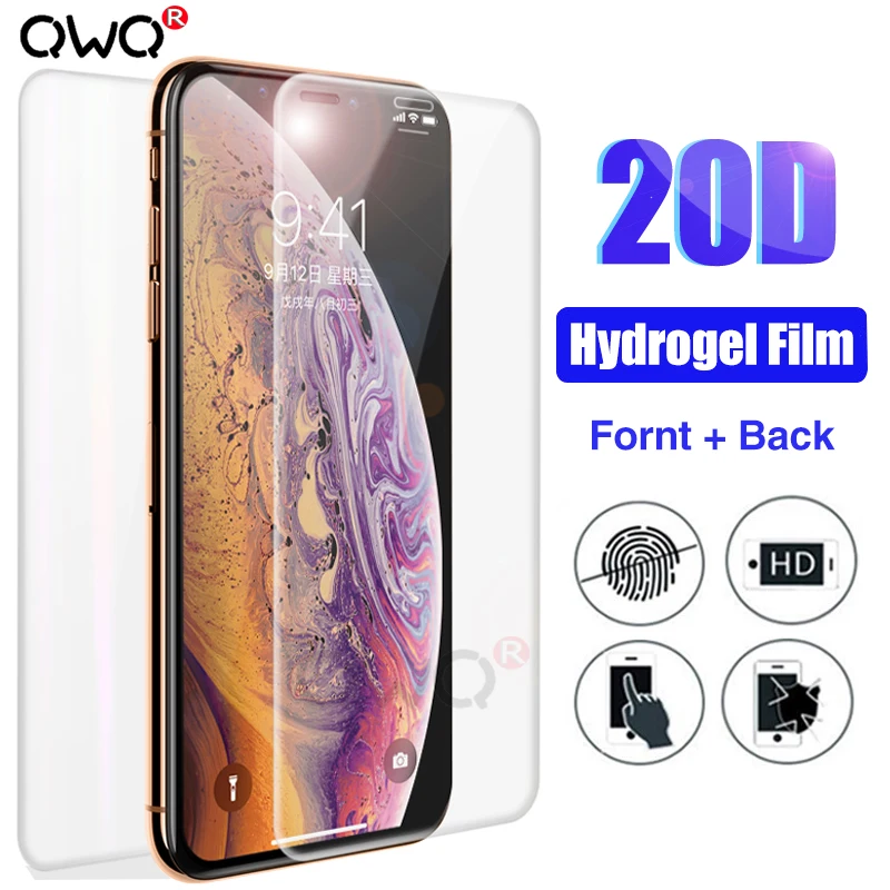 

20D Front & Back Hydrogel Film For iPhone 7 8 Plus XR X XS Max Screen Protector For iPhone XS Max 6 6S Plus Not Glass Film