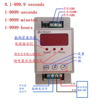 

DC 12V 24V AC 220V Multi-function relay controller LED Digital Display Cycle Delay Time Timer Trigger Relay Switch ON OFF