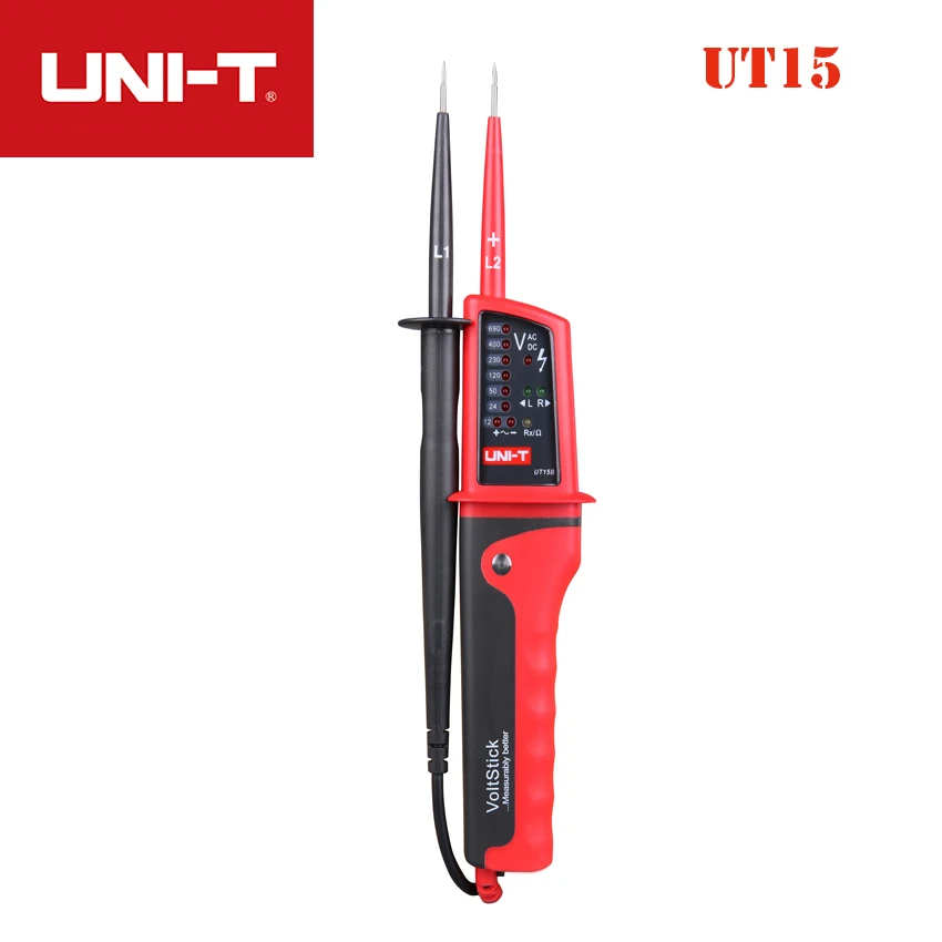 

UNI-T UT15B/UT15C Waterproof Type AC/DC Voltage Auto Range 24V~690V Phase Rotation multimeter Voltage Detection voltage test