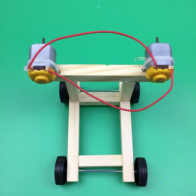  Happyxuan DIY Wind Power Electric Car Kit for Kids Wood Educational Science Physics Experiments Cir - 32787551887