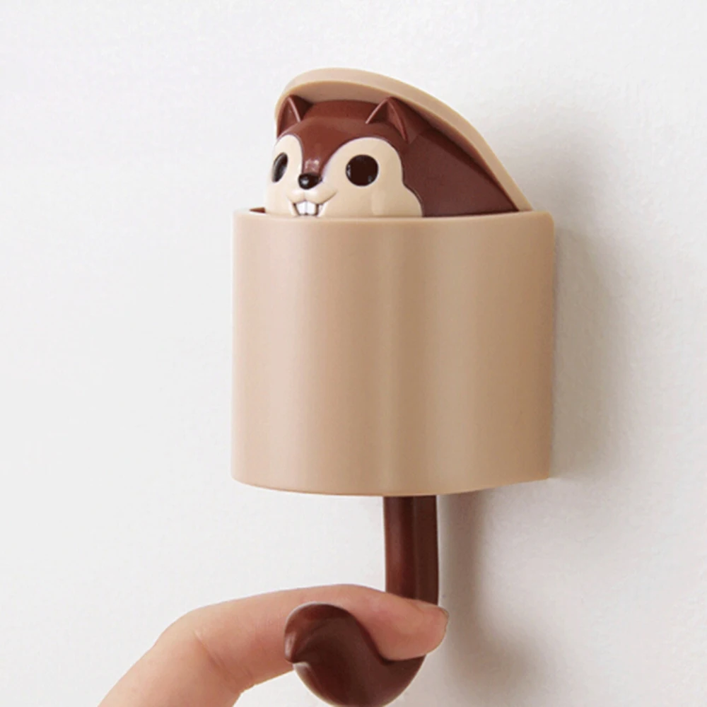 

Coat Wall Hook Key Holder Creative Outstretch Cute Squirrel Hook Wall Home Decor Kitchen Hook Bathroom Accessories Coat Hanger