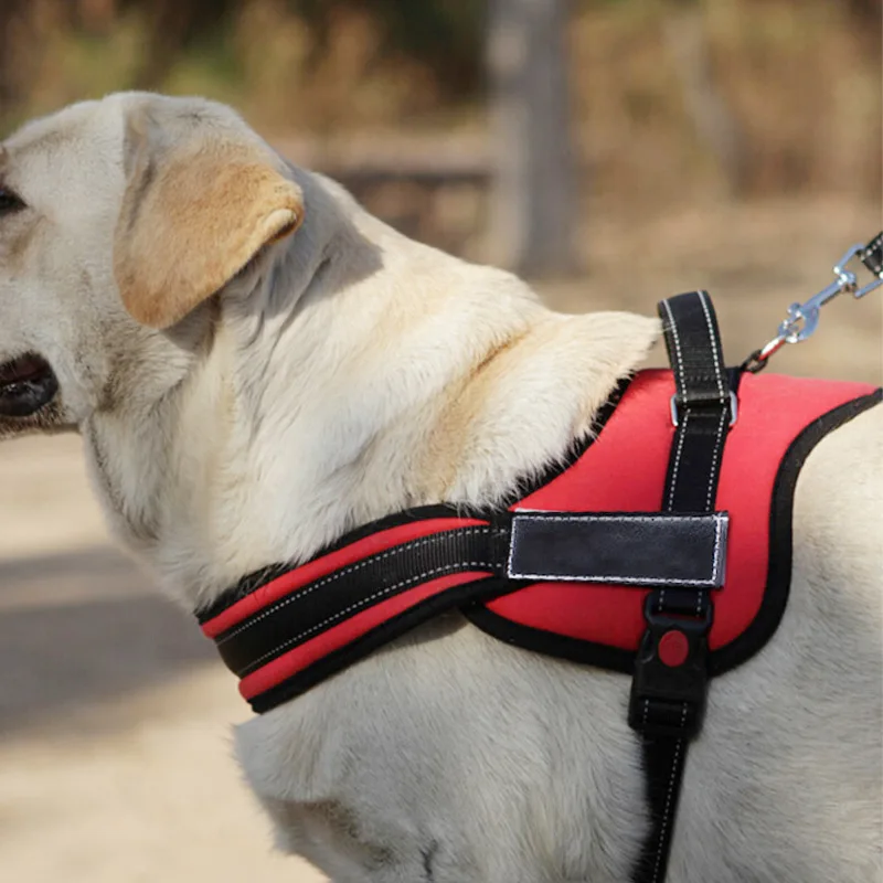 New Medium Large Dog Harness Nylon Vest With Handle Guide Dog Soft New Medium Large Dog Harness Nylon Vest With Handle Guide Dog Soft