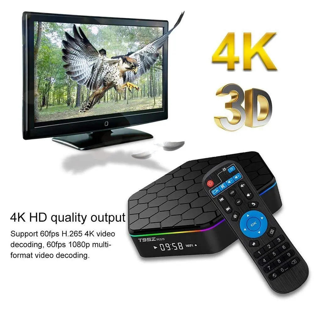 Android Smart tv Box T95Z Plus amlogic S912 2G/16G Смарт-приставки Full HD 4K 3D Wifi 2,4G/5G медиаплеер Qcta Core tv Box