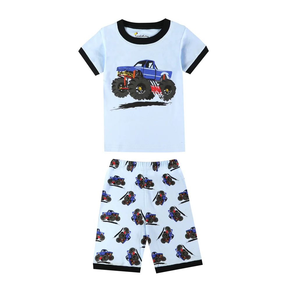 pajama sets affordable	 Summer Boys Fire Truck Pajamas Children Excavator Print Pajama Kids Cotton Sleepwear Baby Nightwear Pijama Unicornio Infant Pjs baby nightgowns	