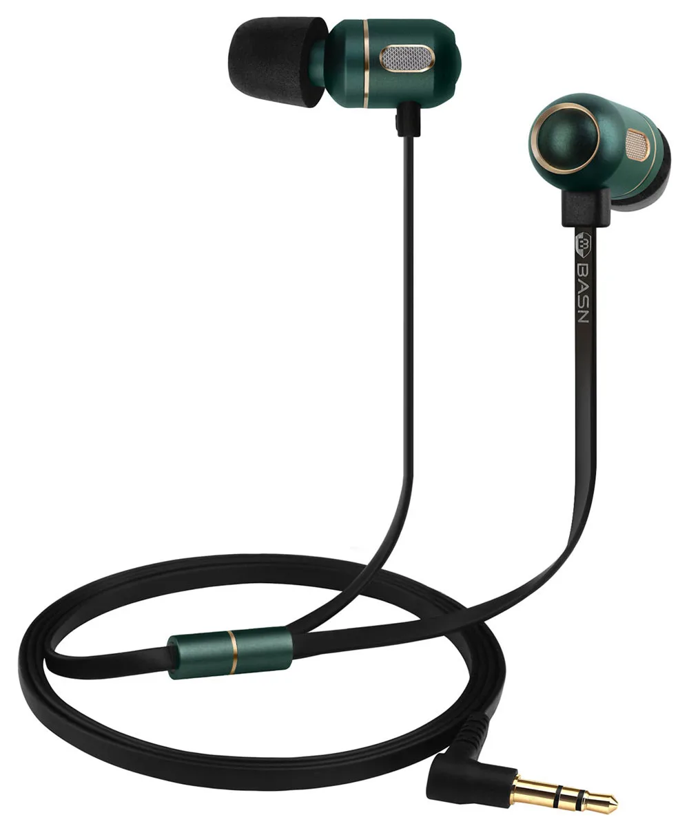 

BASN-Uni Piston Earphones Basic with Microphone Mic Handsfree Wire Control 1.25m Cord Support Noise Cancelling