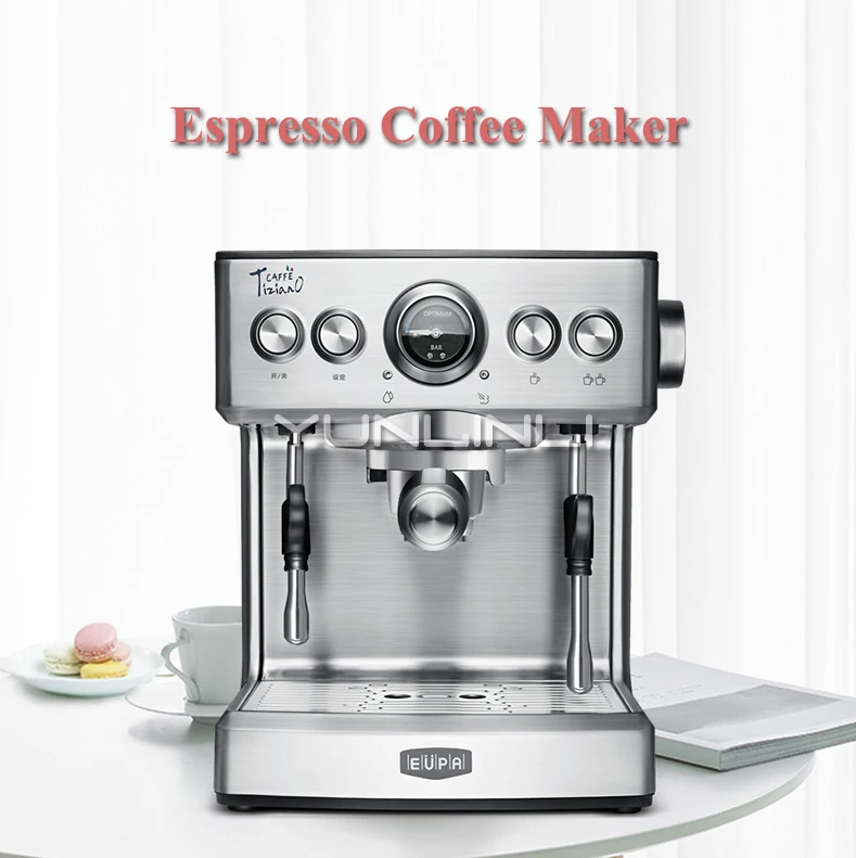 

19Bar Italian Espresso Commercial Coffee Machine Semi-automatic Household Steam Milk Foam Bubble 2.1L Coffee Maker TSK-1837B