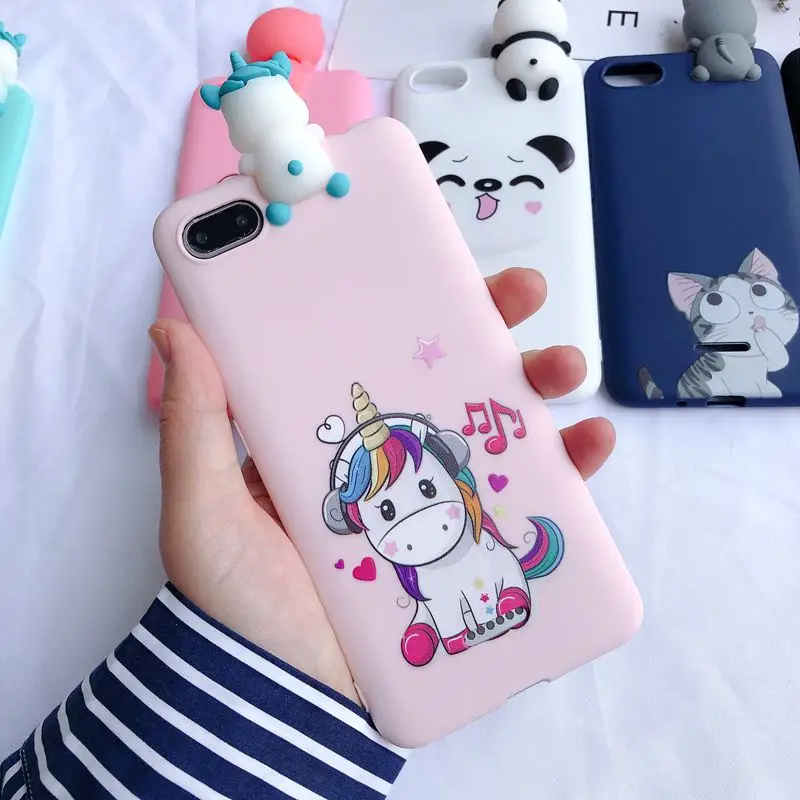 5A 6A 4X etui Xiaomi Redmi 6A 5A S2 4X Case Cover Kawaii 3D Bear Unicorn on for Xiaomi Redmi 5 Plus Note 4 4x 5a Prime Case Capa