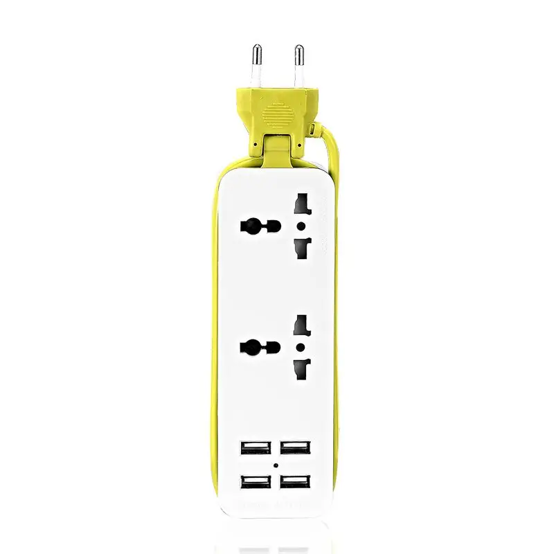 Европейская силовая лента с 4 USB портативными удлинителями, евро вилка, кабель 1,5 м, адаптер для путешествий, USB, смартфон, настенное зарядное устройство, настольный концентратор