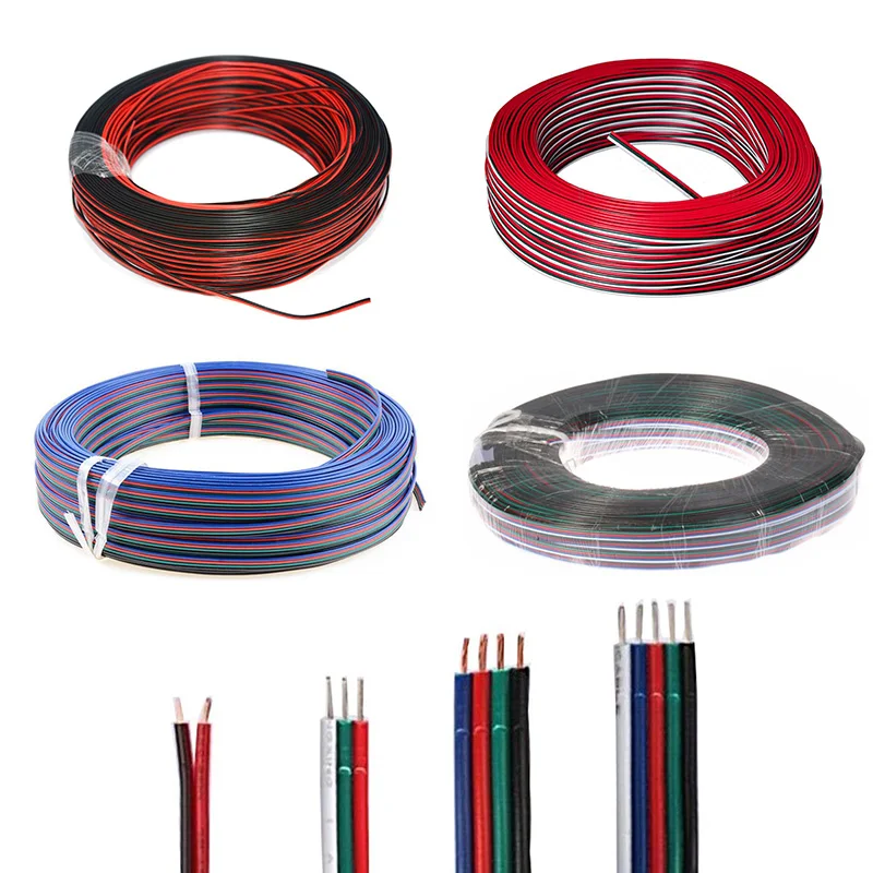 

2pin 3pin 4pin 5pin 22AWG LED connector Extension Wire Cable For WS2812 WS2811 SK6812 APA102 WS2801 5050 3528 RGB RGBW LED Strip