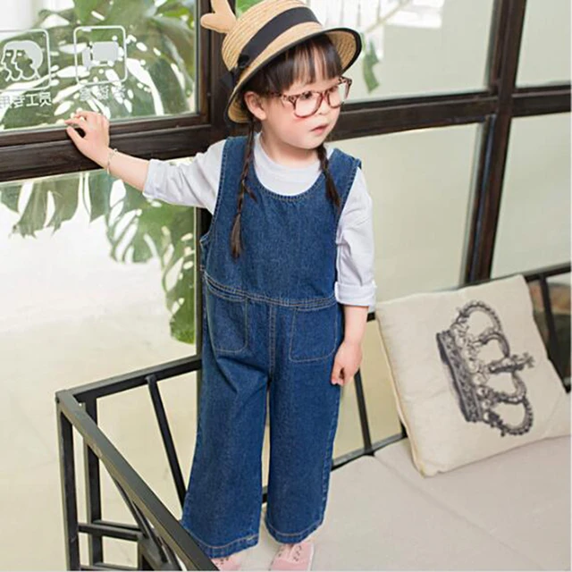 Baby girl denim overalls for kids Denim Jumpsuit Fashion children's