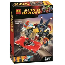 ela Batman Super Heroes Iron Man Detroit Steel Strikes Building Blocks Bricks Movie Model Kids Toys Marvel Compatible Legoings bela ninjagoed movie ultra stealth raider building blocks sets bricks classic kids creator toys model marvel compatible legoings
