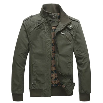 

2018 Brand Spring Army Jackets Man Casual Jackets and Coats Washed 100% Pure Cotton Bomber Jackets Male Coats Drop Shipping