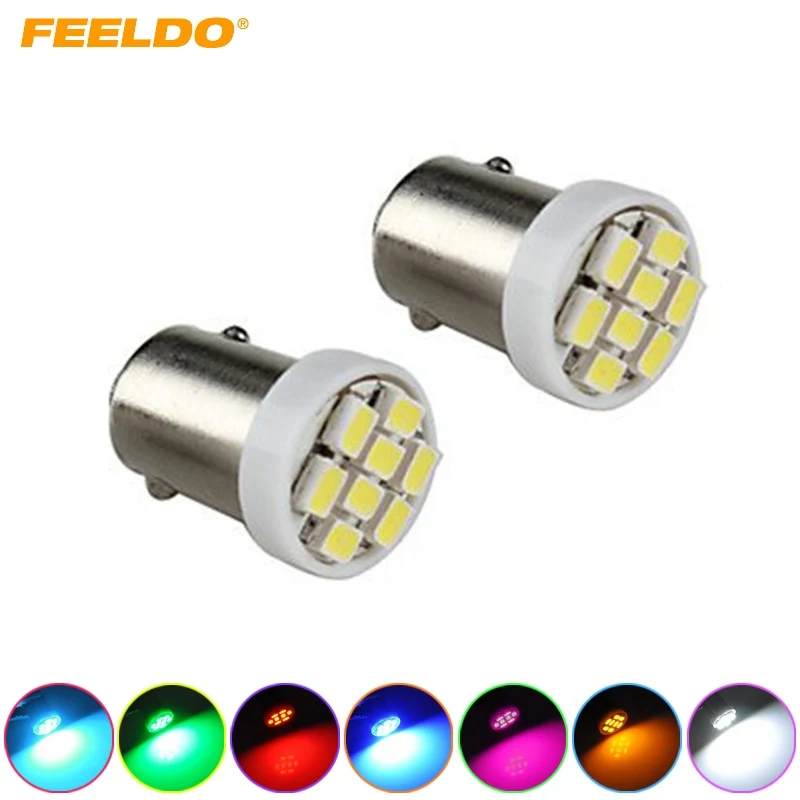 FEELDO 10 шт. BA9S 1206 8LED 8SMD внутренний Автомобильный светодиодный светильник для чтения