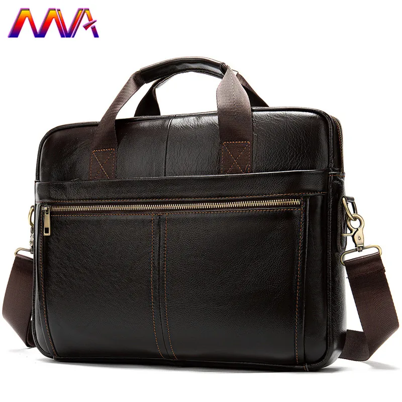 

MVA Genuine Leather Men`s Briefcase Laptop Computer Bag Fashion Business Casual Messenger Bag Cow Leather Men Handbag