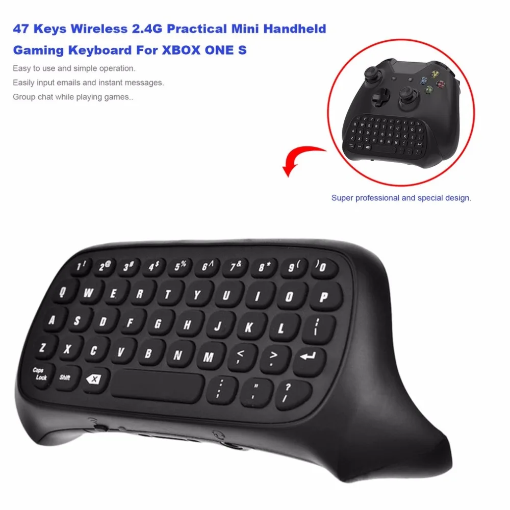 

47 Keys Wireless 2.4G Practical Mini Handheld Keyboard Gaming Message Gamepad Keyboard For XBOX ONE S Controller