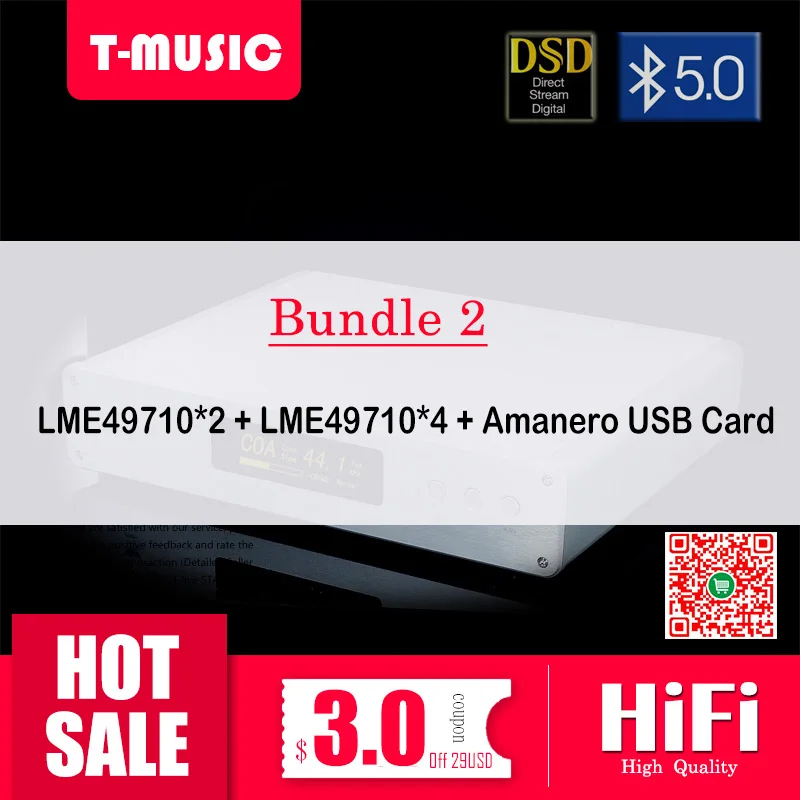 HiFi Dual ES9038PRO+ Amanero+ Bluetooth 5.0 DAC Decoder W/ 2x Talema transformer Support DSD256/PCM384K - Цвет: Bundle 2