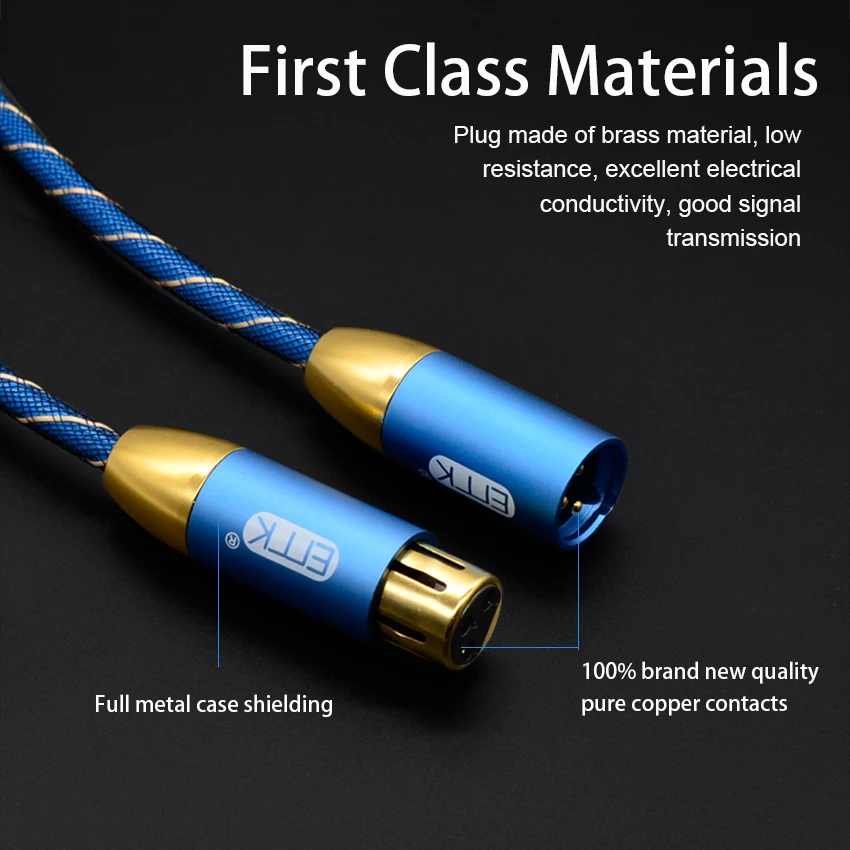 EMK XLR Cable Microphone Audio Sound Cannon Cable XLR Male to Female Extension Aux Cable for Mixer Stereo Camera Amplifier (4)